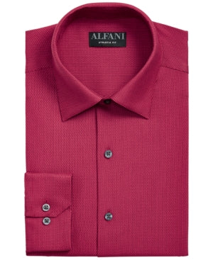 Alfani Mens Alfa Tech Red Fitted Perform Shirt 17-17.5 / 34-35