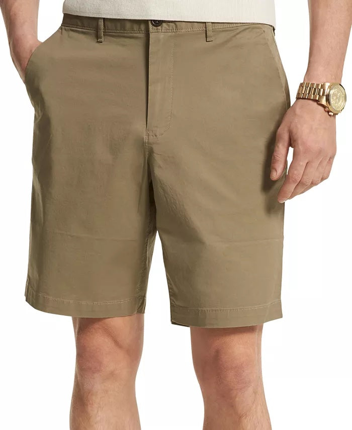 Michael Kors Mens Poplin Shorts 9 Inch Inseam Khaki Brown 30