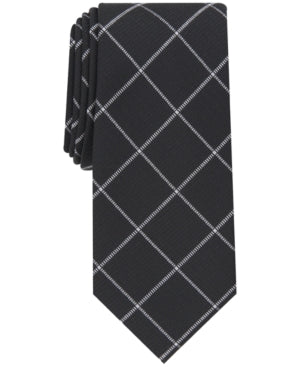 Alfani Men's Robinson Grid Tie Black Necktie