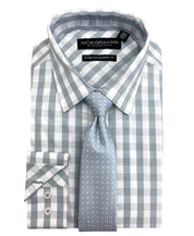 Nick Graham Men's Modern Fit Dress Shirt and Tie Set Gray 18-18.5 / 36 - 37