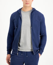 INC International Concepts Men's Fortune Full Zip Hoodie Sweatshirt Large Navy