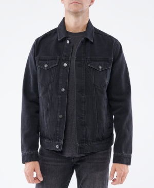 Lazer Mens Denim Trucker Jacket Black Large