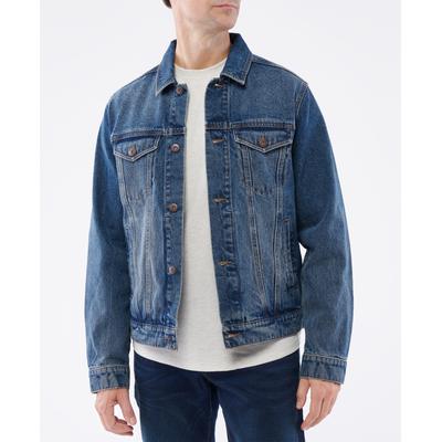Lazer Men's Denim Jean Trucker Jacket Blue XL