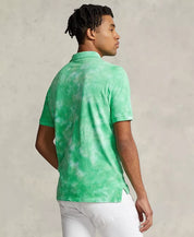 POLO RALPH LAUREN Men's Big & Tall Tie-Dye Mesh Polo Shirt 4LT Green 4XLT