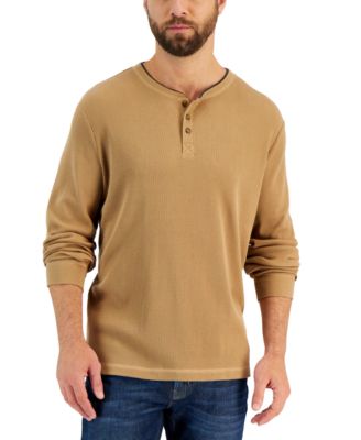 Club Room Mens  fit Long Sleeve T-Shirt Shirt Large Brown Solid