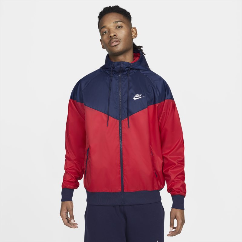 Nike Men's Zip Windrunner Jacket Red White Medium WInd breaker