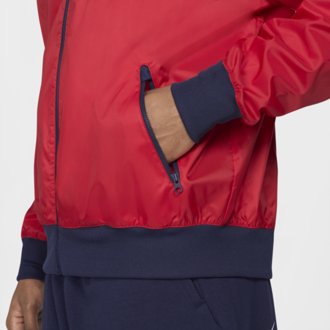 Nike Men's Zip Windrunner Jacket Red White Medium WInd breaker