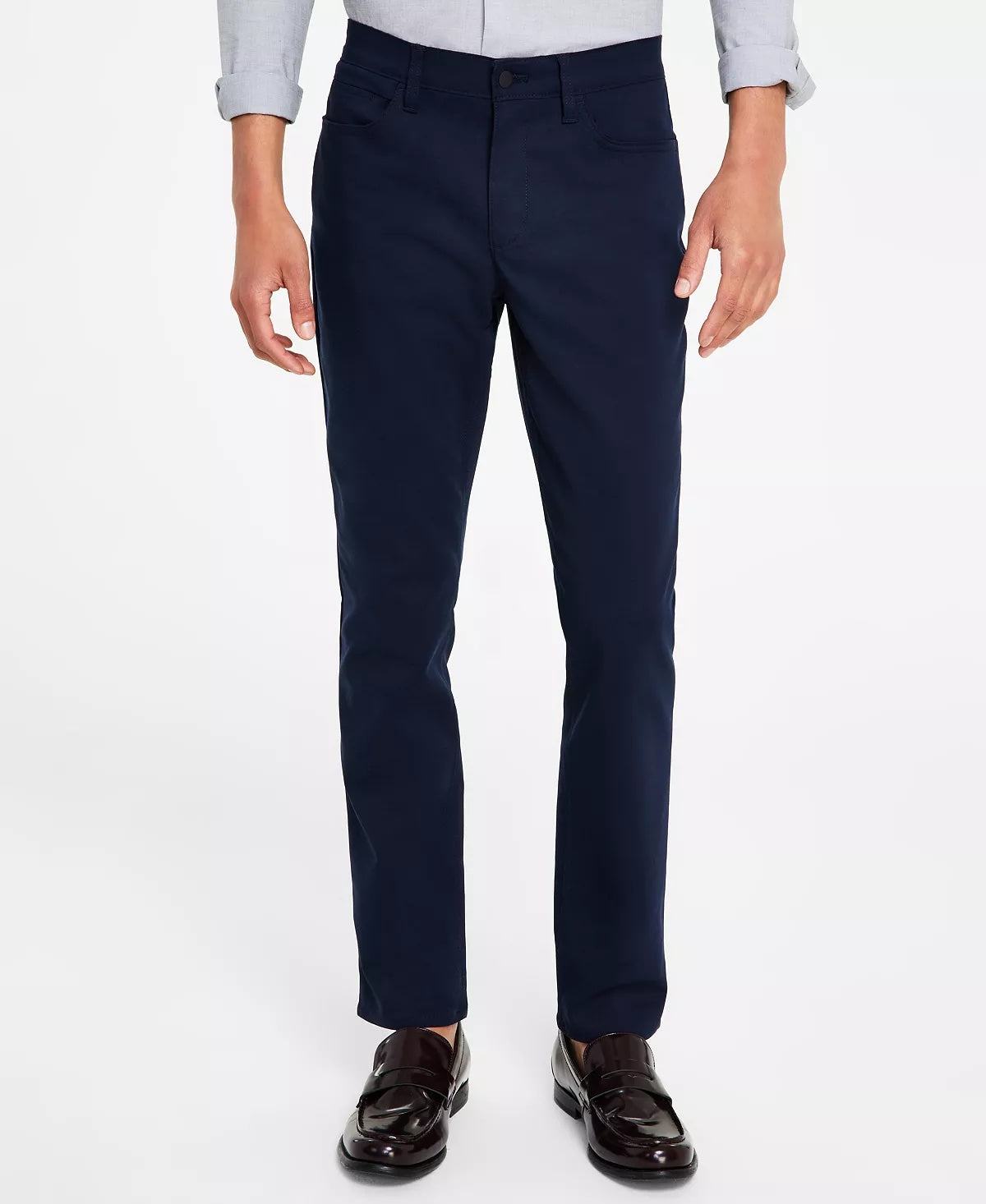 Calvin Klein Mens Move 365 Slim Fit Perforated Pants Sky Captain Blue 34 x 30