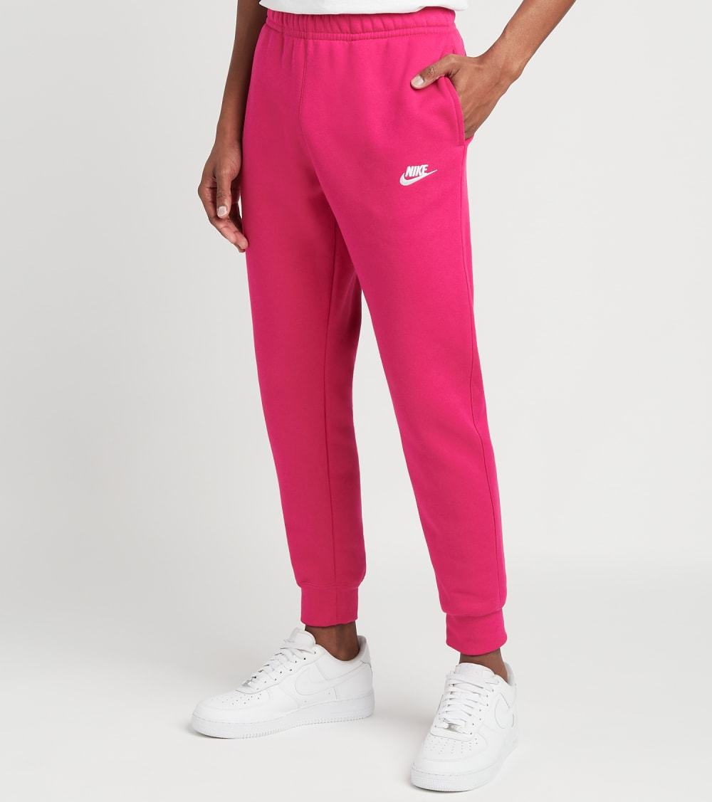 Nike Mens Nike Club Basketball Fleece Jogger Sweatpants Fireberry Pink Large