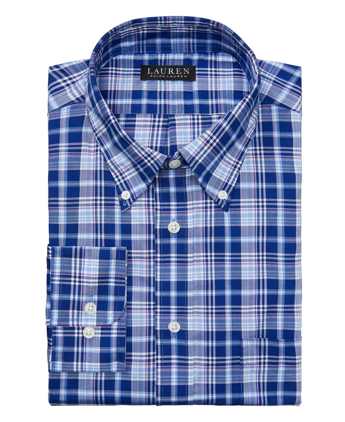 Lauren Ralph Lauren Mens Regular-Fit UltraFlex Dress Shirt Blue 14.5 32 33