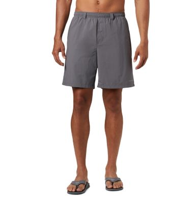 Columbia Mens Regular fit Casual Shorts Large / 8 Grey Solid Quick Dry