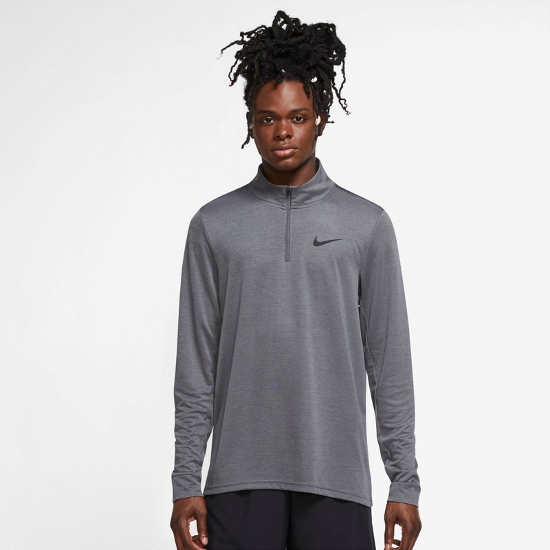 Nike Men's Superset Quarter-Zip Long Sleeve Training Shirt  Iron Grey Small