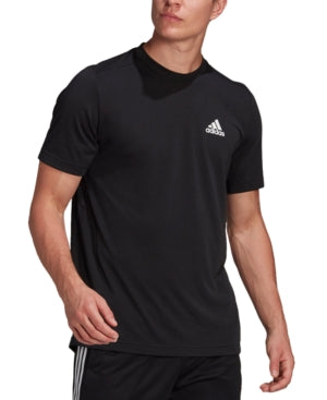 Adidas Men's Aeroready D2M Feelready Short Sleeve T Shirt Black Medium