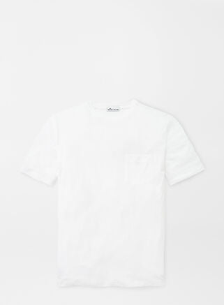 Peter Millar Mens Classic fit Short Sleeve T-Shirt Shirt Small White Solid Stretch