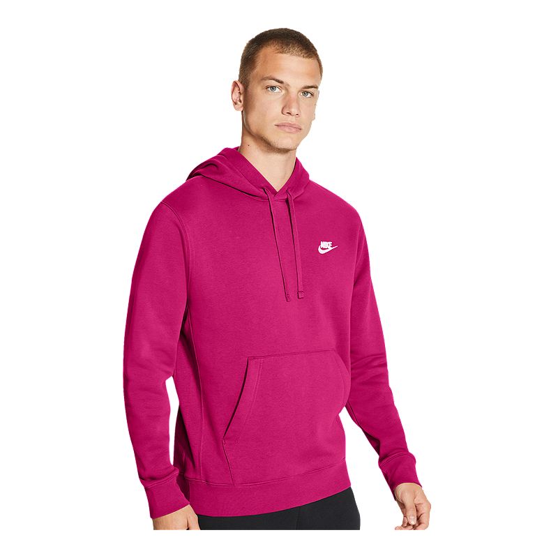 Nike Mens Sportswear Club Fleece Hoodie Sweatshirt Fireberry Pink XL