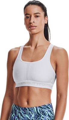 Under Armour Womens Regular fit Medium Support Sports Bra Large White Solid