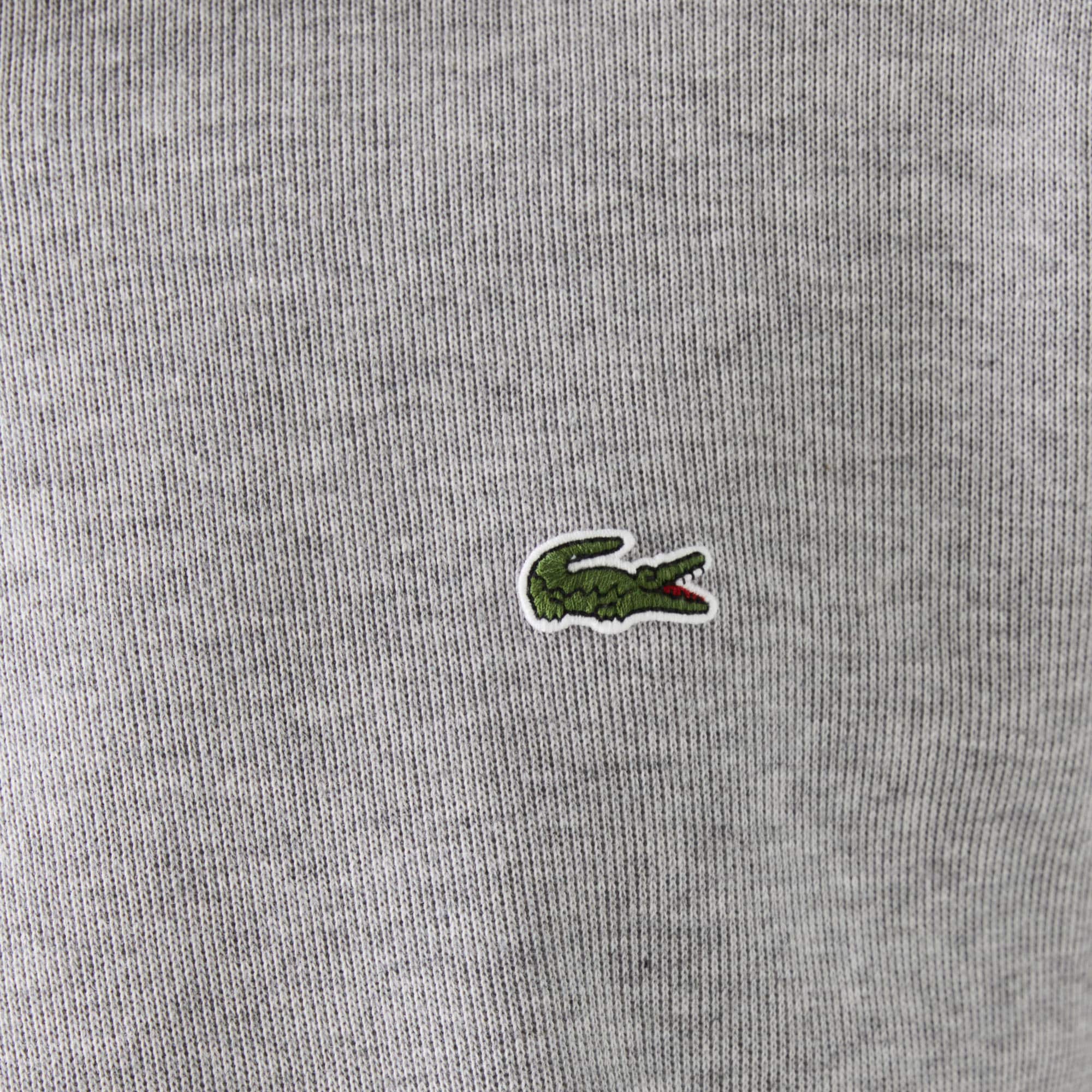 Lacoste Men's Solid Quarter zip Sweatshirt Silver Chine Medium