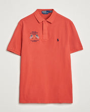 POLO RALPH LAUREN Men's Classic Fit Flag Mesh Polo Shirt Large Red