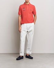 POLO RALPH LAUREN Men's Classic Fit Flag Mesh Polo Shirt Large Red