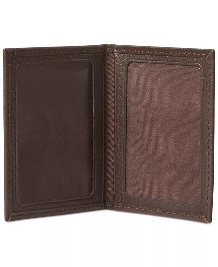 Polo Ralph Lauren Men's Pebbled Leather Passcase Wallet Brown