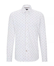 BOSS by Hugo Boss Men's Printed Stretch Cotton Slim Dress Shirt Size 15 White