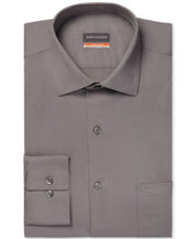 Van Heusen Mens Regular fit Dress Shirt Large 16-16.5 32-33 Grey Solid