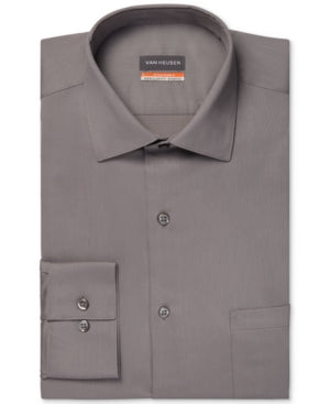 Van Heusen Mens Regular fit Button-Up Shirt 15-15 1/2 32-33 Grey
