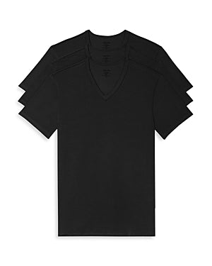Calvin Klein Mens 3 Pack Cotton Stretch V Neck Undershirt Black Medium