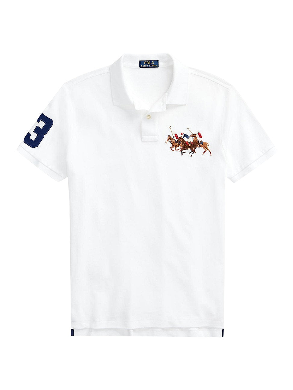 Polo Ralph Lauren Custom Slim Fit Triple Pony Polo Shirt White XL