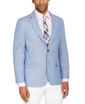 Nautica Mens Modern fit Sport Coat Blazer 42 S Light Blue Solid Stretch