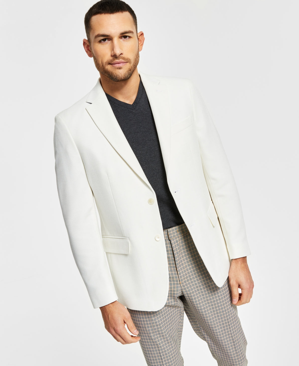 Tommy Hilfiger Men's Slim Fit Blazer Cream White 40R