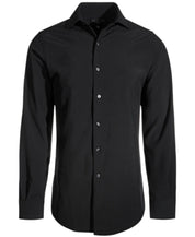 Alfani Mens Slim fit Dress Shirt Large 16 in 34-35 Black Solid