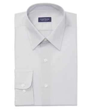 Club Room Men's Classic Fit Solid Button Down Dress Shirt Grey 15