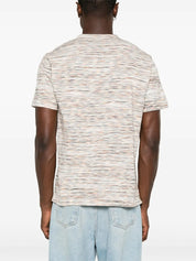Missoni Mens Regular fit Short Sleeve T-Shirt Shirt XL Orange Striped