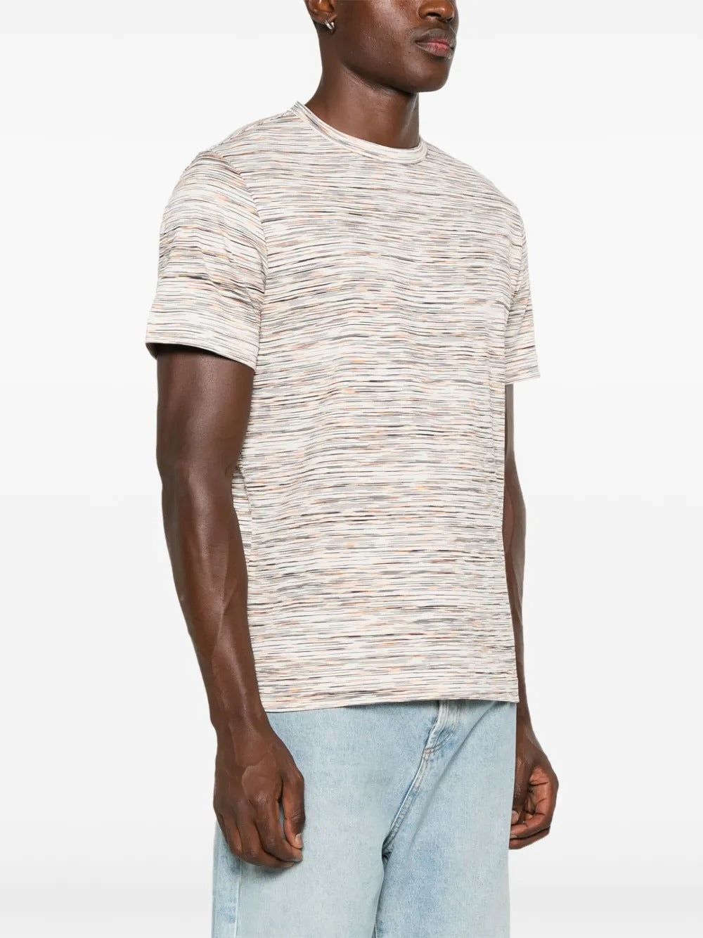 Missoni Mens Regular fit Short Sleeve T-Shirt Shirt XL Orange Striped