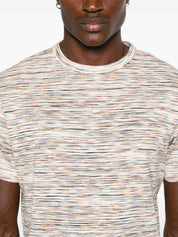 Missoni Mens Regular fit Short Sleeve T-Shirt Shirt XL Orange Striped