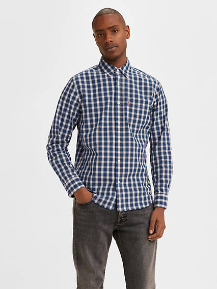 Levi's Men's Classic Standard Fit Shirt Nash Cloud Dancer Blue small