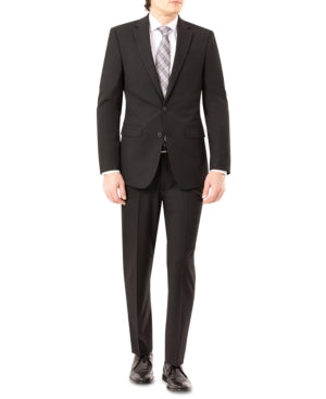 Izod Mens Classic fit 2 Piece Suit 44 R / 38 Waist Black Solid Stretch