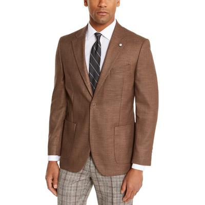 Nautica Mens Modern fit Sport Coat Blazer 42 R Taupe Beige Solid Stretch