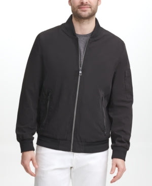 Calvin Klein Mens Full Zip Flight Jacket Black Small