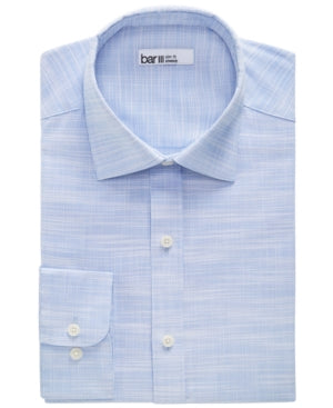 Bar Iii Mens Slim fit Dress Shirt Medium 15-15.5 Long Sleeve Light Blue Solid