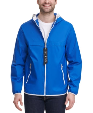 Guess Men's Colorblocked Windbreaker Jacket XL Bright Blue