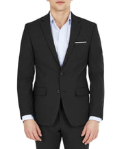 Bar Iii Mens Skinny fit Wool Sport Coat Blazer 44 L Black Solid