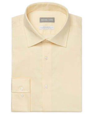 Michael Kors Mens Regular fit Dress Shirt Large 16 in 32-33 Yellow Solid