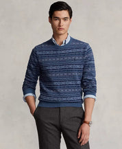 Polo Ralph Lauren Men's Fair Isle Wool Sweater Small Navy Blue