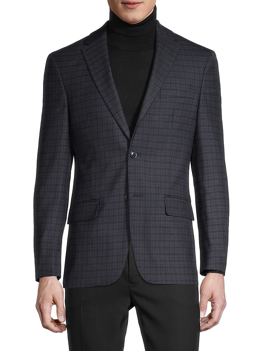 Tommy Hilfiger Men's Modern Fit Blazer Plaid Blue Red 44L