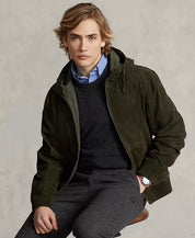 Polo Ralph Lauren Men's Reversible Leather Suede Hooded Jacket Large Green Olive
