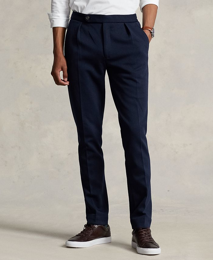 Polo Ralph Lauren Mens Double Knit Suit Dress Pants Aviator Navy Blue 36 x 32
