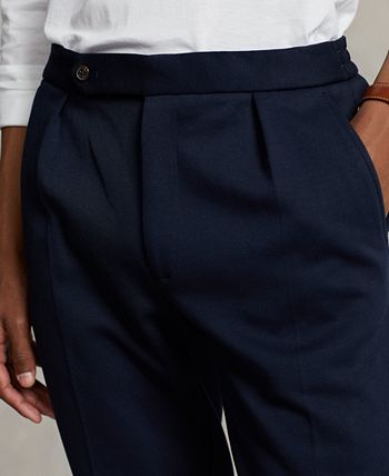 Polo Ralph Lauren Mens Double Knit Suit Dress Pants Aviator Navy Blue 36 x 32