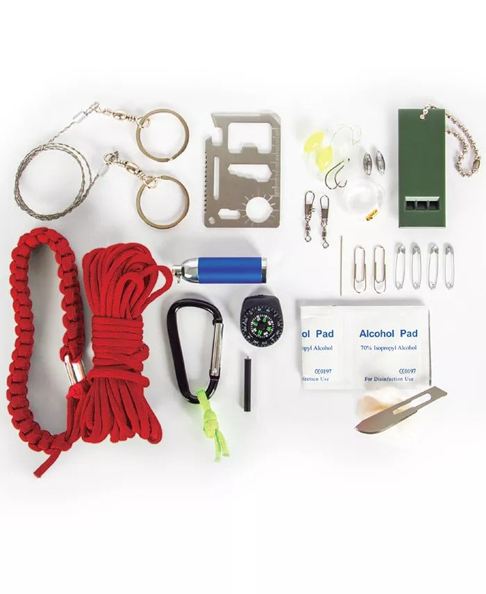 Adventure Mens 34 In 1 Survival Kit Medium Red